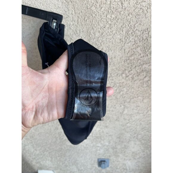 Volcom Simply Solid Retro High Thigh Cut Bikini Bottom - Size M - Black - Picture 8 of 8